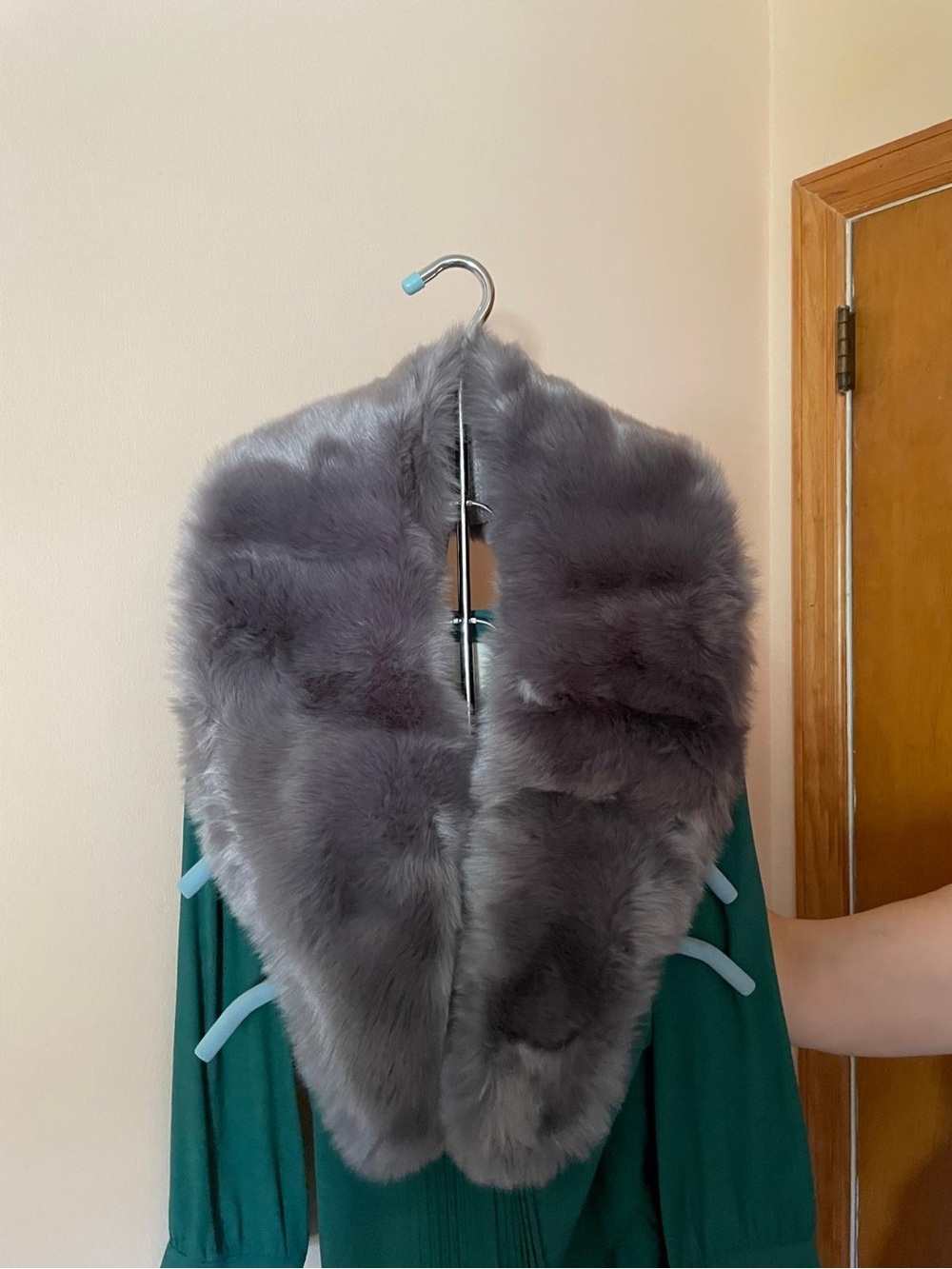 Anthropologie Gray Faux Fur Collar